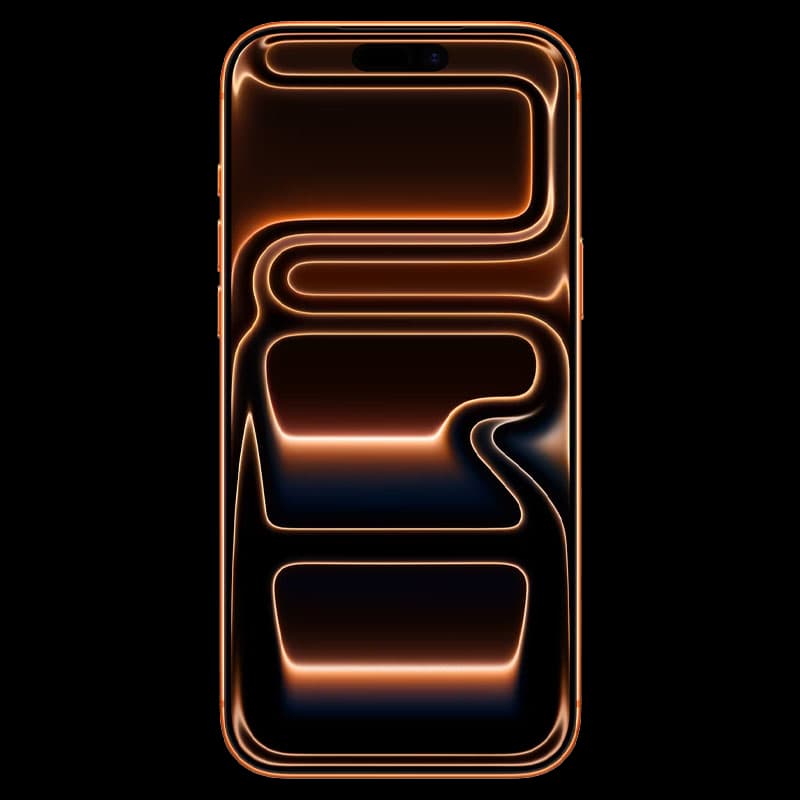 iPhone 17 Pro vu de face, châssis titane avec le bloc caméra quadruple